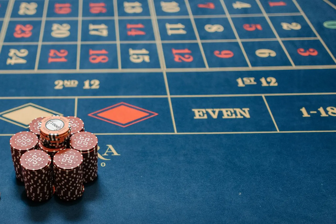 Roulette-style table prepared for an elegant themed event
