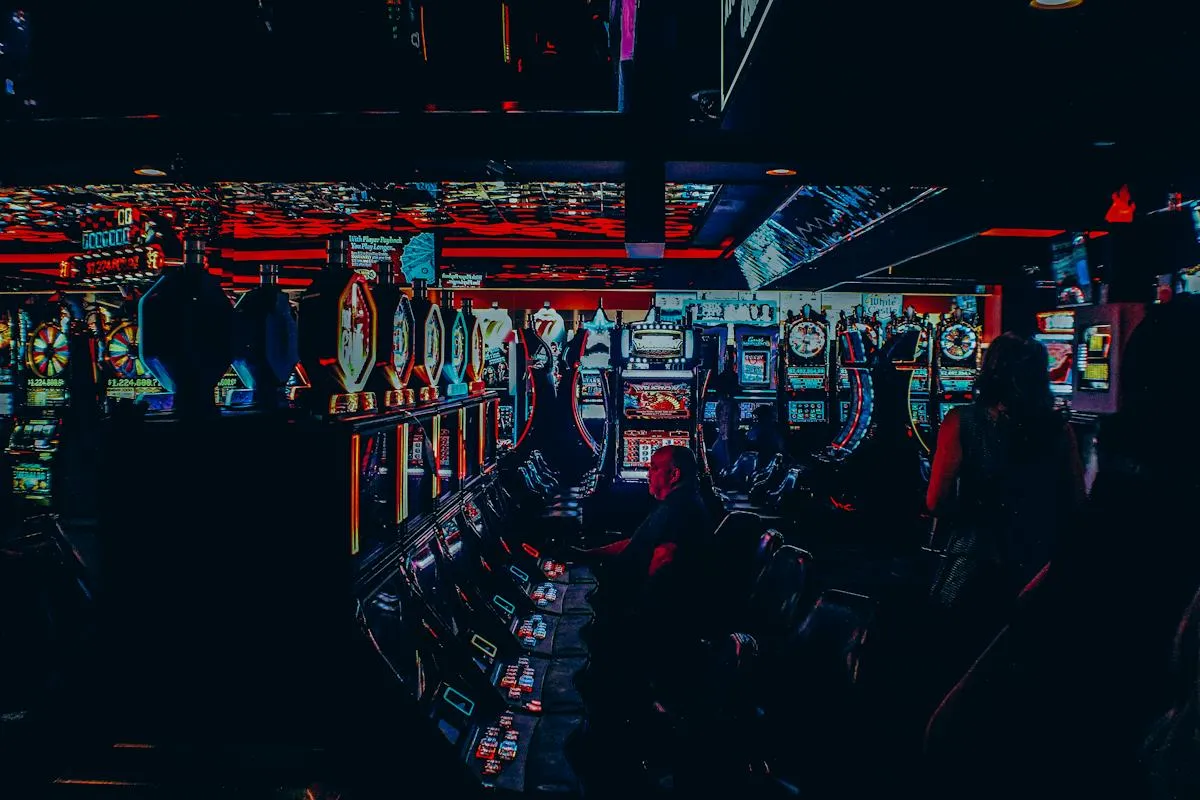 Dramatic themed event floor under colourful lighting