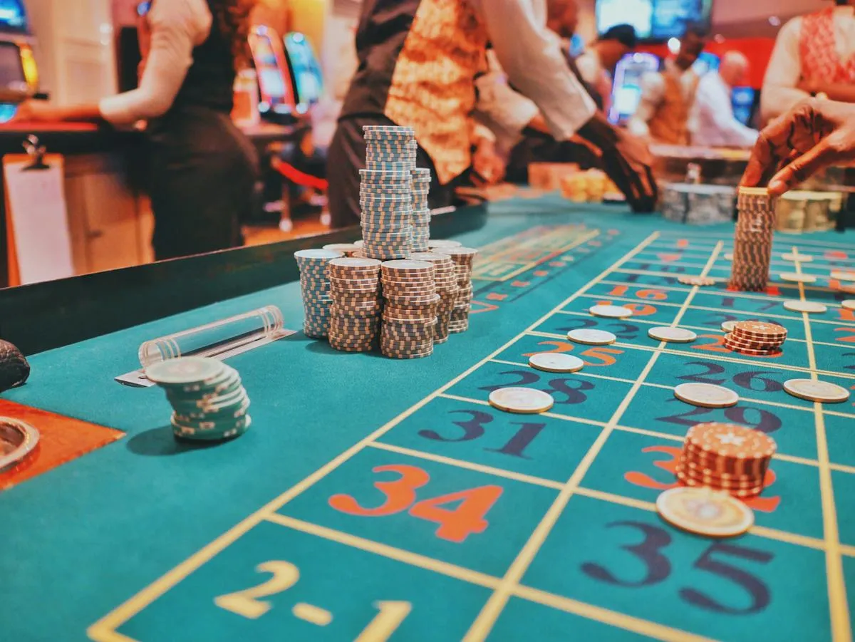 Guests gathered around a themed gaming table