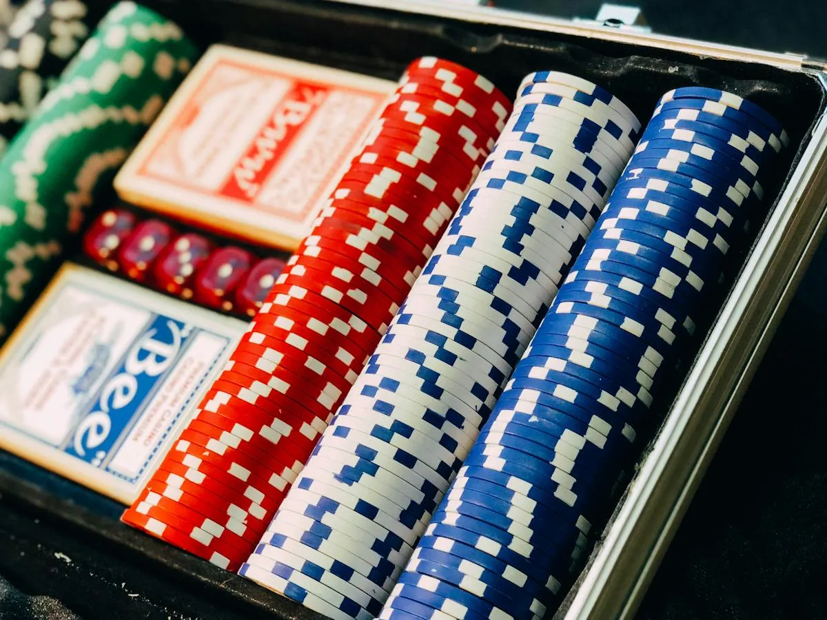 Gaming chips arranged for a premium themed event