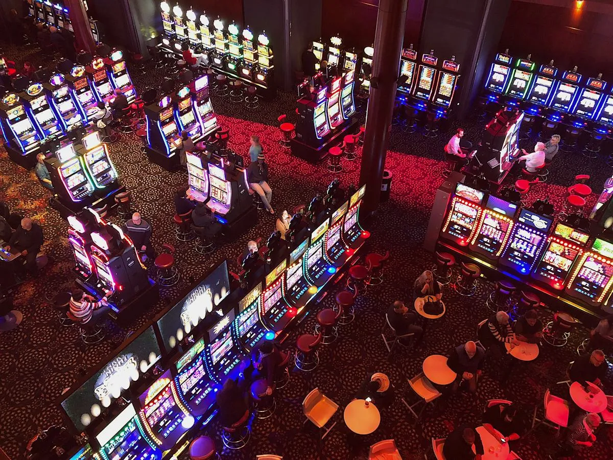 Large themed entertainment venue with gaming tables