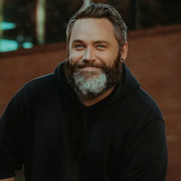 Smiling event guest portrait