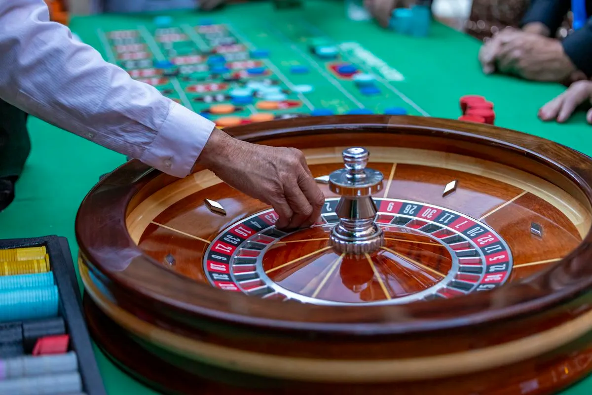 Roulette table prepared for guest entertainment